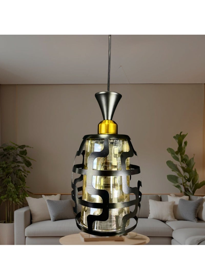 Modern single pendant, black metal, 1 bulb, from Zidane Center Code 102
