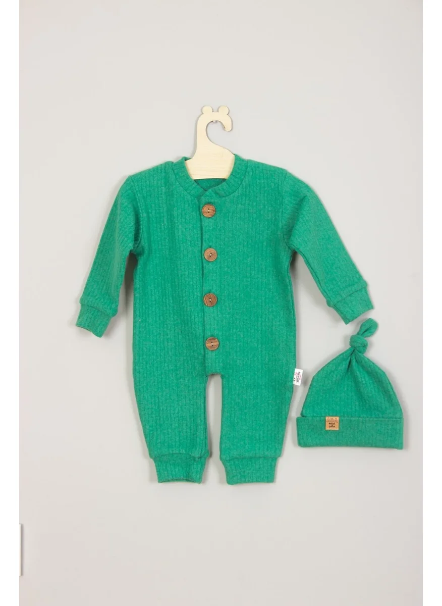 ادا بيبيك تشوكوك Ada Baby Kids Cotton Wooden Buttoned Corduroy Style Hat Baby Romper