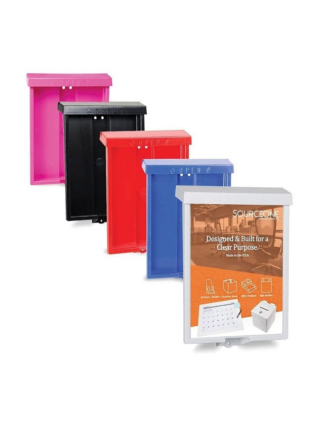 SOURCEONE.ORG Outdoor Real Estate Style Brochure Holder Color Variety White Black Red Pink & Blue Available - Image 3
