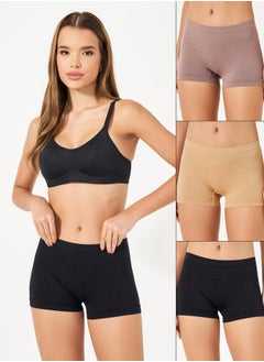 Styli Pack of 3 - Solid Seamless Bodyshort  - Image 1
