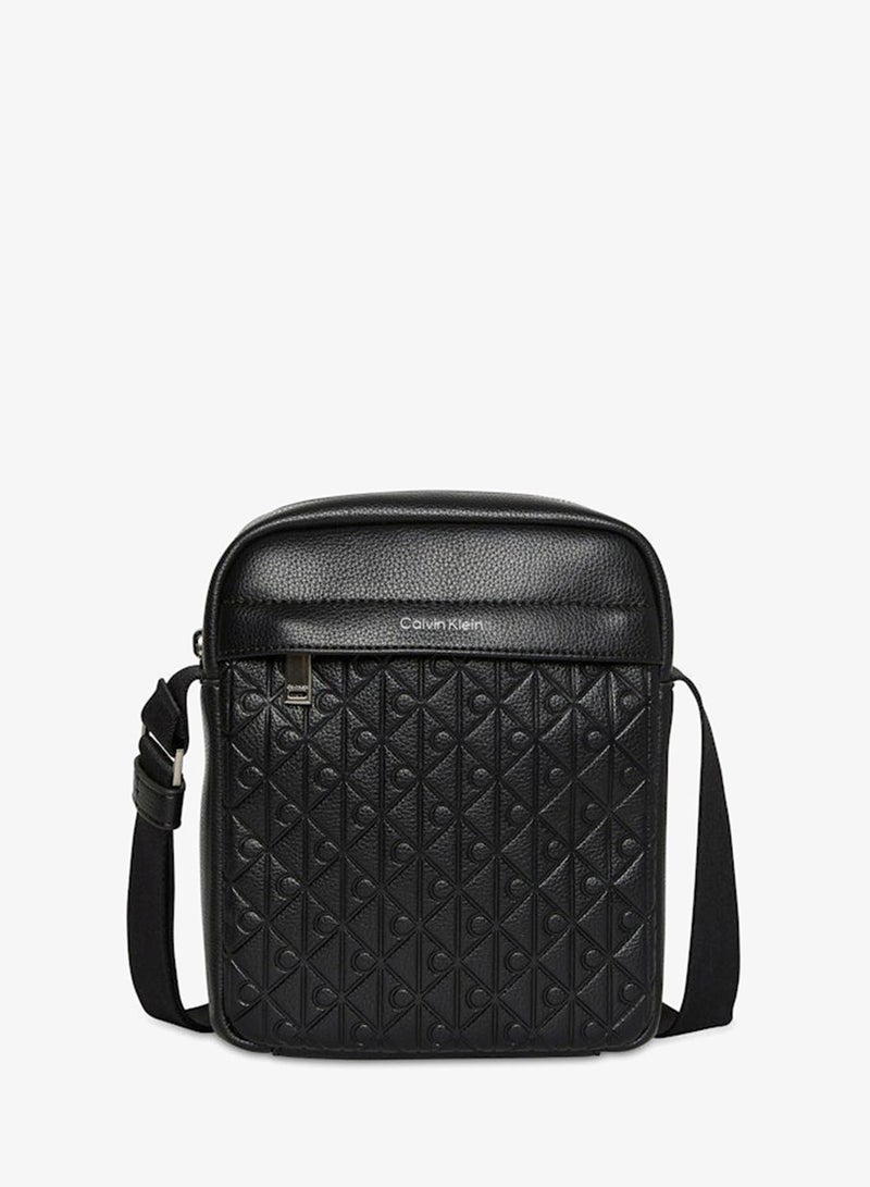CALVIN KLEIN Embossed Emblem Logo Reporter Bag - Image 1