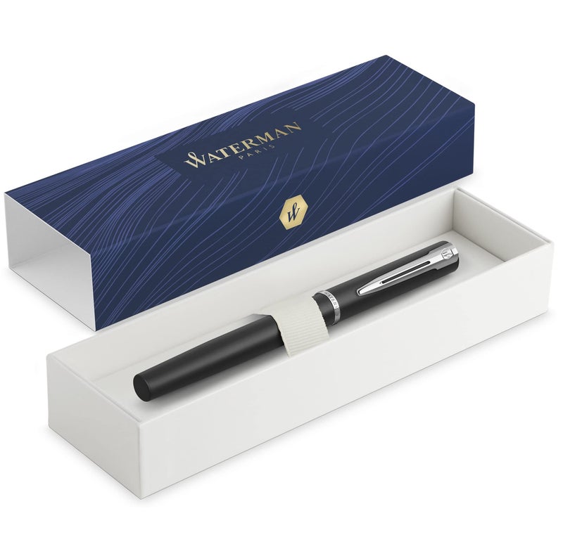Waterman Graduate Allure Fountain Pen, Black Lacquer, Fine Nib, Blue Ink, Gift Box - Image 3