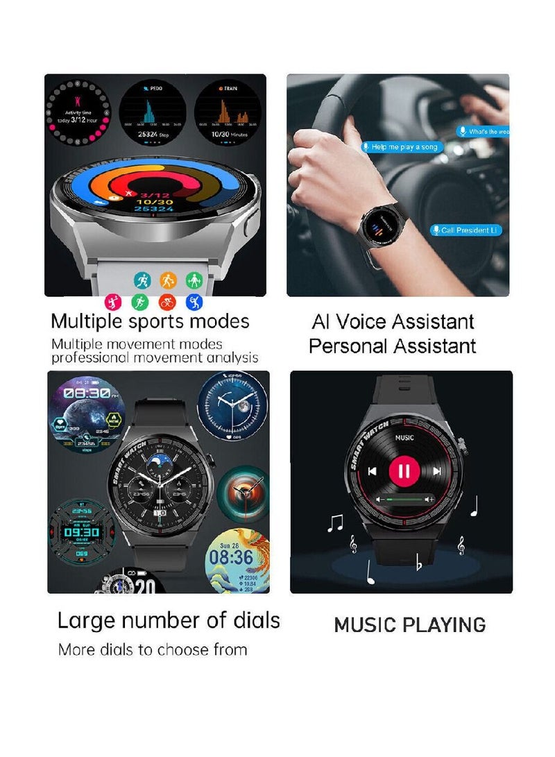 Zoom Plus Bluetooth Call Sports Fitness Tracker Heart Rate Monitor IP67 Waterproof Smartwatch For IOS Android Silver - Image 3