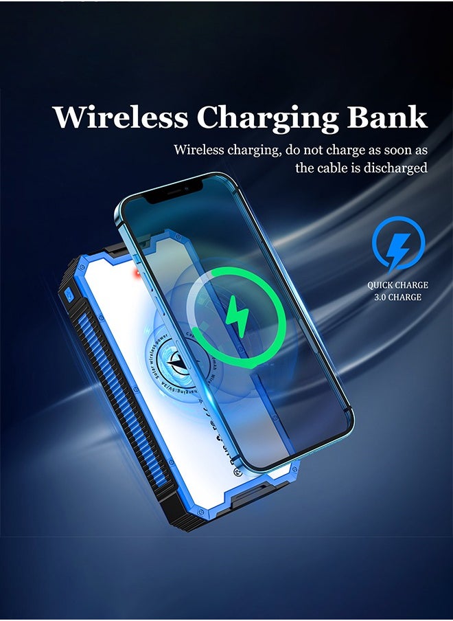 Joshberg 36800mAh Solar Power Bank with Wireless Charger,Fast Charging,LED Flashlight,for Outdoor/Camping  - Image 4