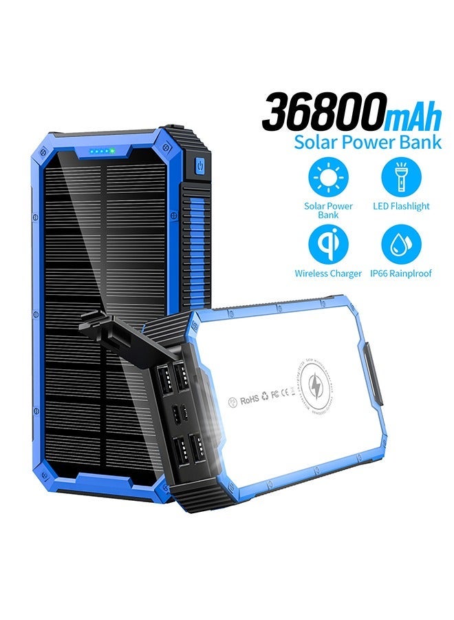 Joshberg Solar Power Bank with 4 USB Port Phone Charger & EcoLight  for Outdoor/Camping,36800 mAh - Image 1