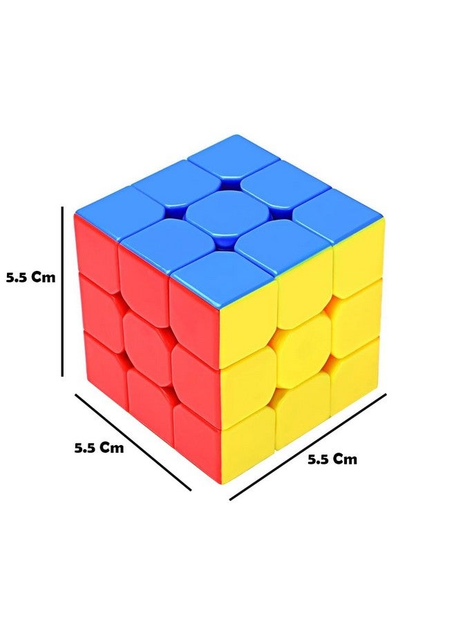 بارتيت مكعبات بارتيت ٣×٣ بدون ملصقات | مكعب سريع للمبتدئين للأطفال والكبار | لغز العصف الذهني السحري السريع للتخلص من التوتر (متعدد الألوان) | مكعب متين وناعم بتصميم مقاوم للفرقعة - Image 3