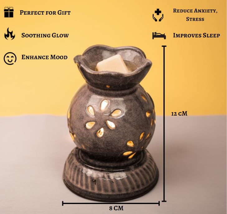 AURA DECOR AuraDecor Electric Diffuser Gift Set with 1 Extra Light Bulb and 10 ml Aroma Oil Rose HomeDecor Diffuser Set Air Freshner Flower  - Image 3