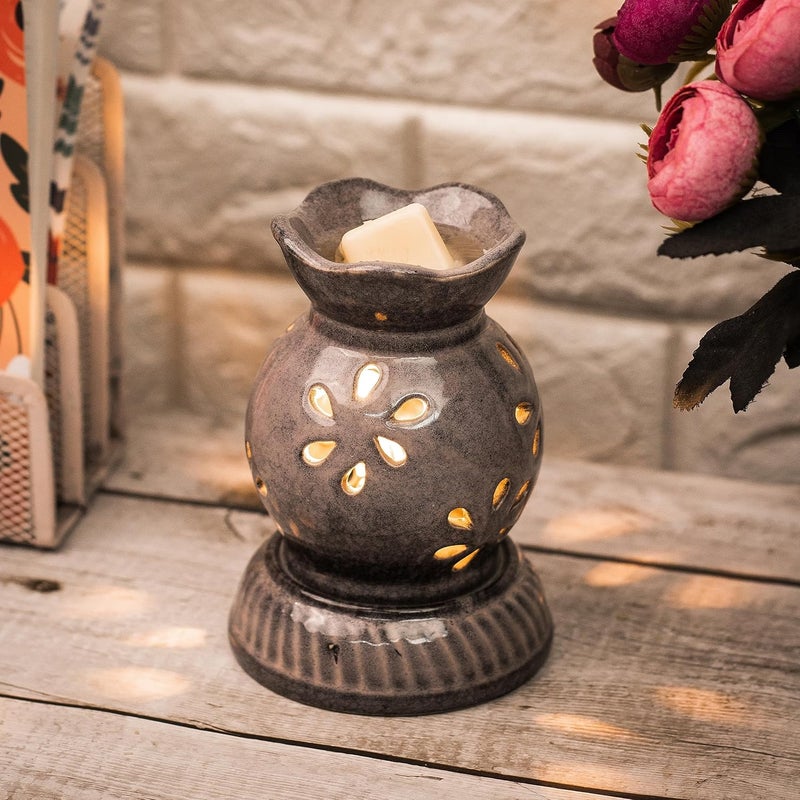 AURA DECOR AuraDecor Electric Diffuser Gift Set with 1 Extra Light Bulb and 10 ml Aroma Oil Rose HomeDecor Diffuser Set Air Freshner Flower  - Image 1
