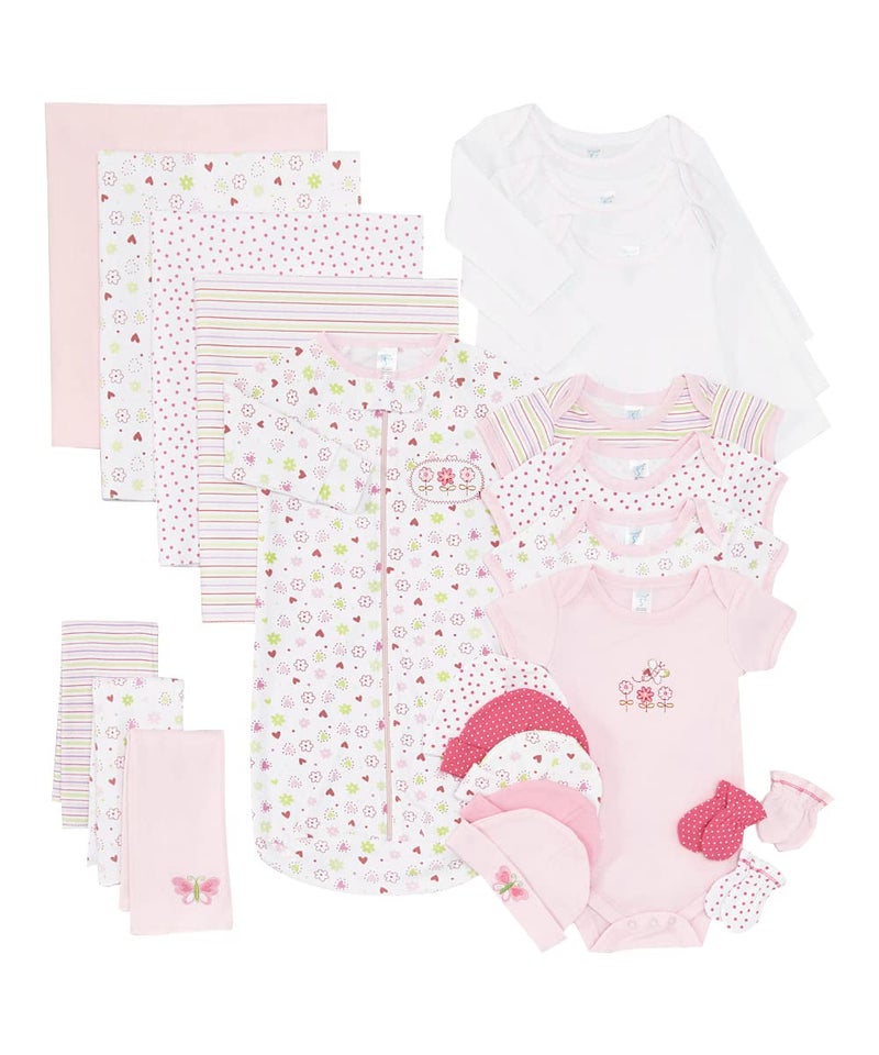 Spasilk Baby Essential 23 Piece Layette Set for Newborns and Infants, 0-6 Months, Pink Girl - Image 1