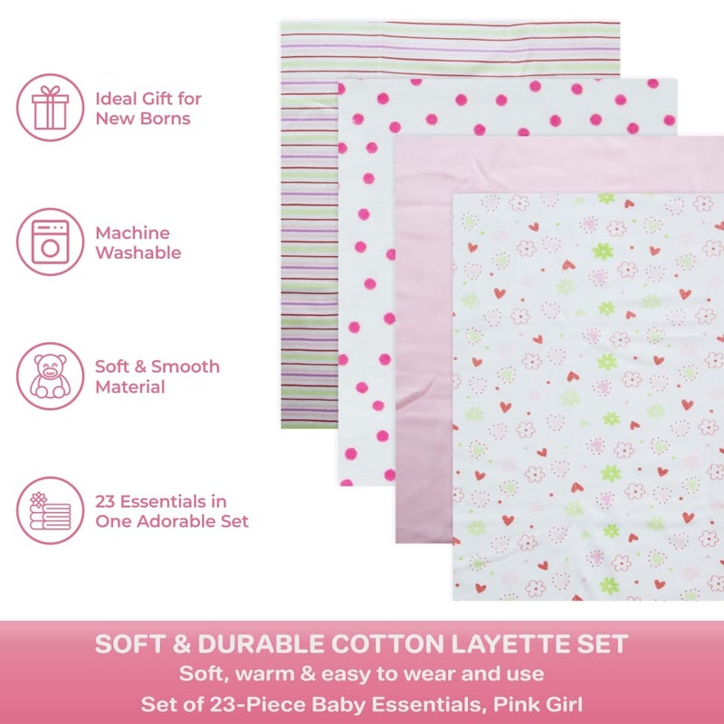 Spasilk Baby Essential 23 Piece Layette Set for Newborns and Infants, 0-6 Months, Pink Girl - Image 4