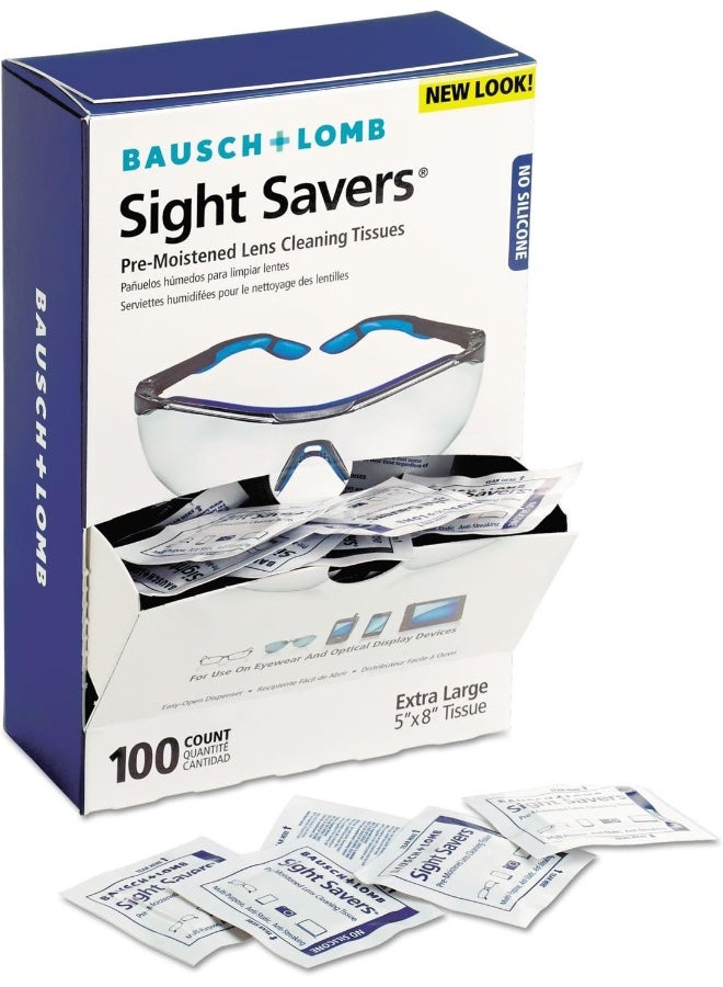 Bausch + Lomb Bausch And Lomb Lens Cleaning Wipes, Pre-Moistened Tissues, Anti Fog, Anti Static, Anti Streaking, Cleans Glass And Plastic, 100 Count - Image 1