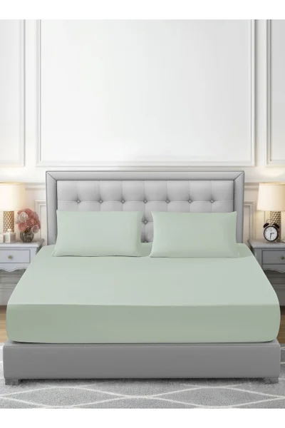 دوناتيلا Bedding Fitted Sheet - Fits 200x200 Cm For King Bed - 3 Pcs (1 Fitted Sheet and 2 Pillowcases) - 35 Cm Deep Pocket - Solid Bed Sheet