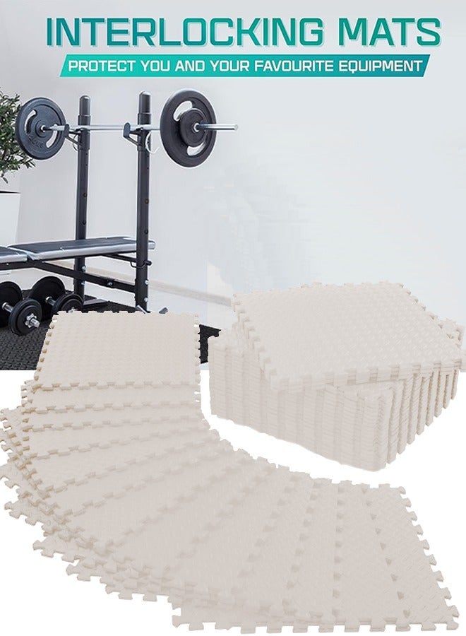 Generic 6/12/24/60 Tiles Gym Flooring Gym Mats Exercise Mat for Floor Workout Mat Foam Floor Tiles Puzzle EVA Interlocking Floor Padding for Home Gym Mat for Home Workout Equipment  - Image 1