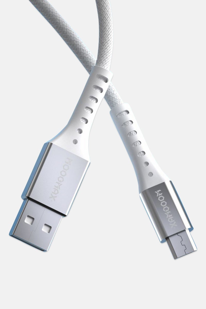 MOOGMAX MX-065 Micro Fabric Cable Charger, White  - Image 2