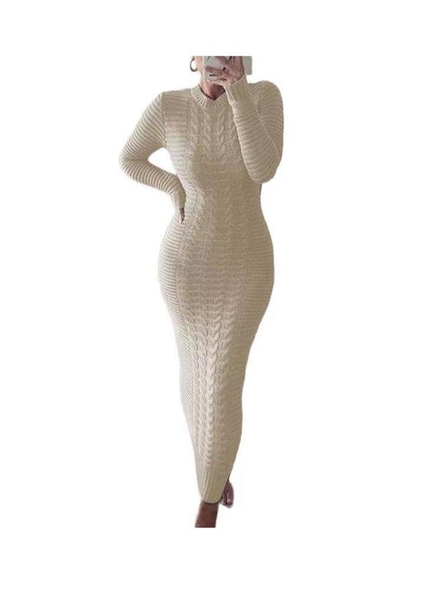 Autumn Winter New Fashion Twist Wool Dress