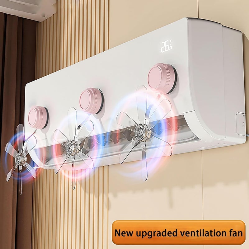 Adjustable AC Airflow Fan Deflector, Windmill Style Air Conditioner Cover, Redirect Strong Airflow, Improve Indoor Comfort, Easy Install Cooling Accessory (Pack (2 Fans)) - Image 5