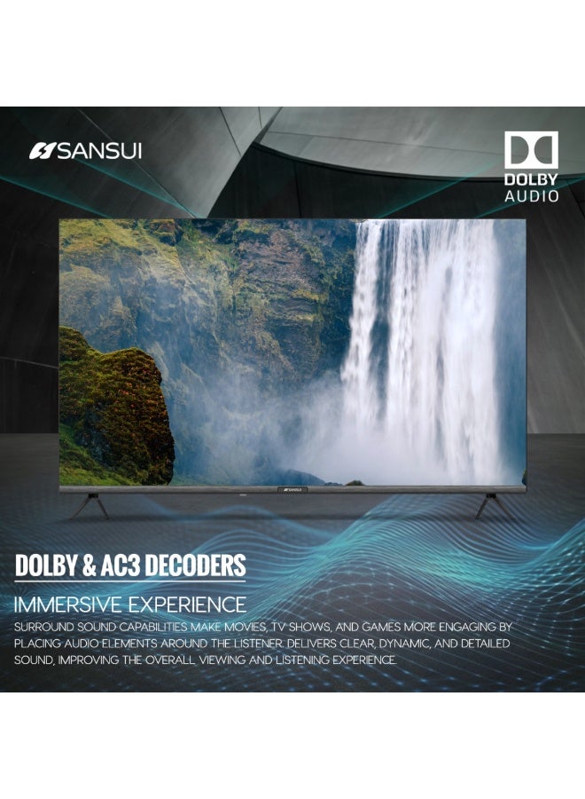 Sansui 58-Inch 4K UHD Edgeless Smart LED TV – WebOS with ThinQ AI, Dolby Audio, Quad-Core Processor, Voice Control, Dual HDMI/USB, Frameless Design – Model SS58LT4KW501  - Image 4