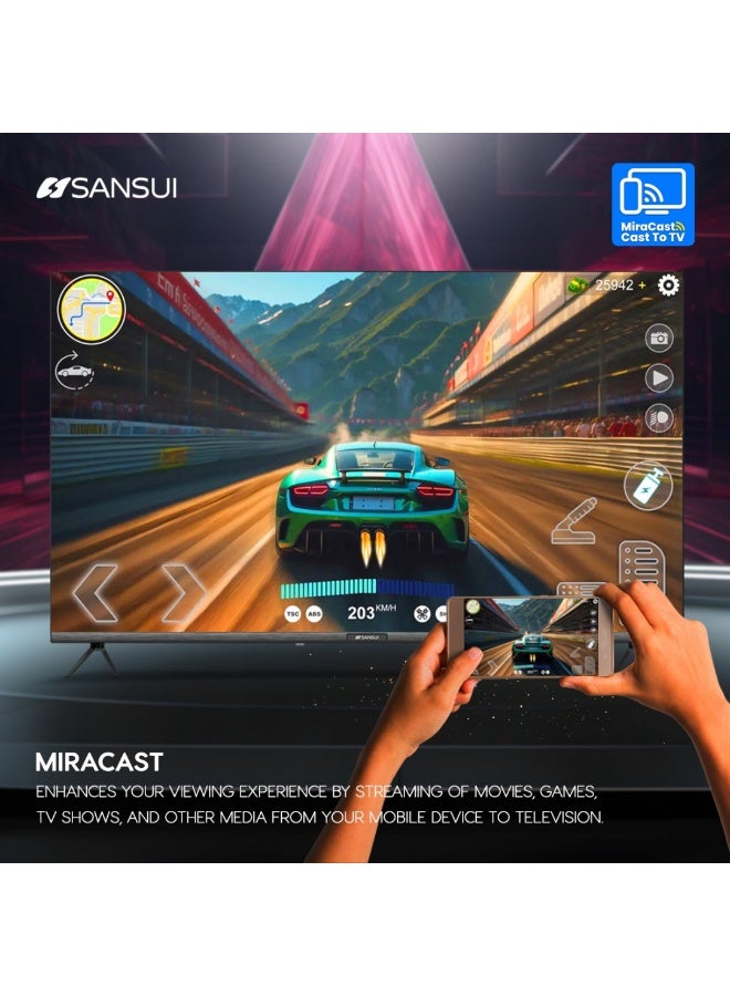 Sansui 58-Inch 4K UHD Edgeless Smart LED TV – WebOS with ThinQ AI, Dolby Audio, Quad-Core Processor, Voice Control, Dual HDMI/USB, Frameless Design – Model SS58LT4KW501  - Image 5