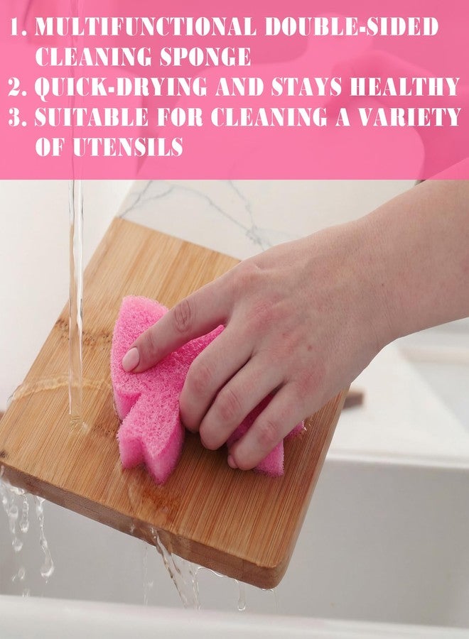 Tioncy 12 Pack Pink Bow Kitchen Sponges Bulk Pink Coquette Dual Sided Non-Scratch Scrubber Sponges Preppy Bow Dishwashing Kitchen Cleaning Accessories for Dishes Pots Pans Cute Household Supplies - Image 5
