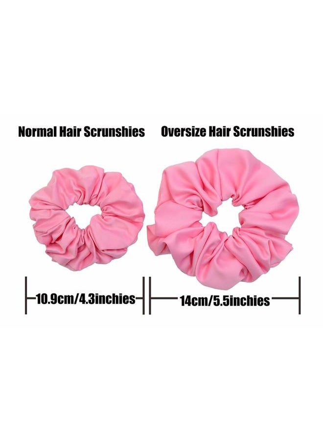 Simnice Oversized Blush Theme Large Hair Scrunchies Satin Elastics Pink Lovers Scrunchy Bobbles Soft Hair Bands Hair Ties Hair Accessories Scrunchies for Girls Women，6 Colors - Image 3
