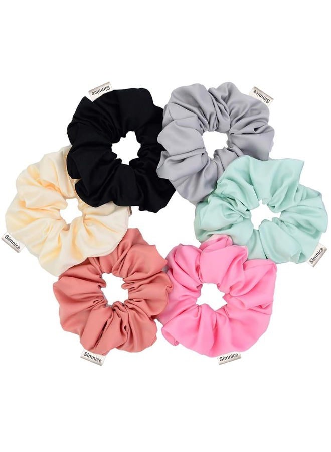 Simnice Oversized Blush Theme Large Hair Scrunchies Satin Elastics Pink Lovers Scrunchy Bobbles Soft Hair Bands Hair Ties Hair Accessories Scrunchies for Girls Women，6 Colors - Image 5