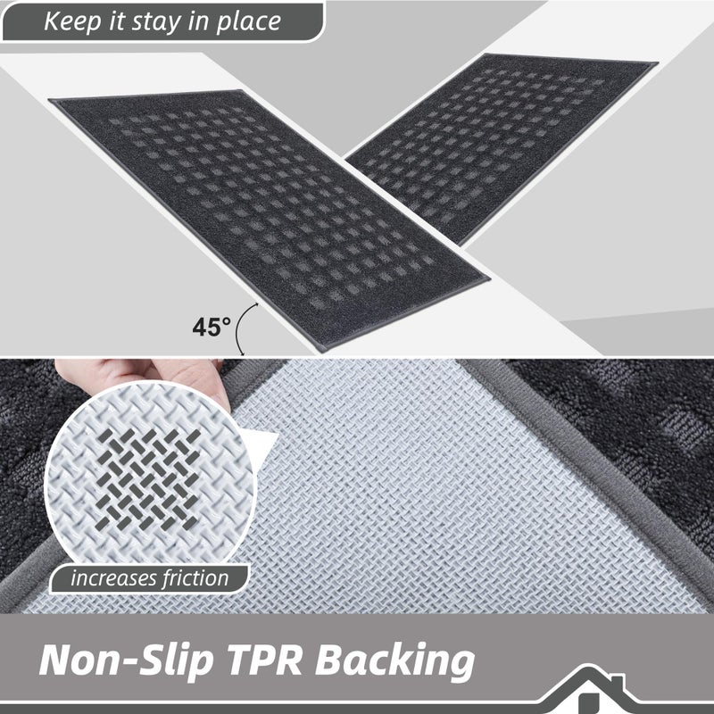 BEQHAUSE Dirt Trapper Door Mat 32" x 48", Waffle Door Mats Indoor Entrance, Dog Doormats for Mud Paws Absorbent and Dirt Resist Floor Mats Non-Slip Washable Rugs for Entryway Welcome Mat, Dark Grey - Image 5
