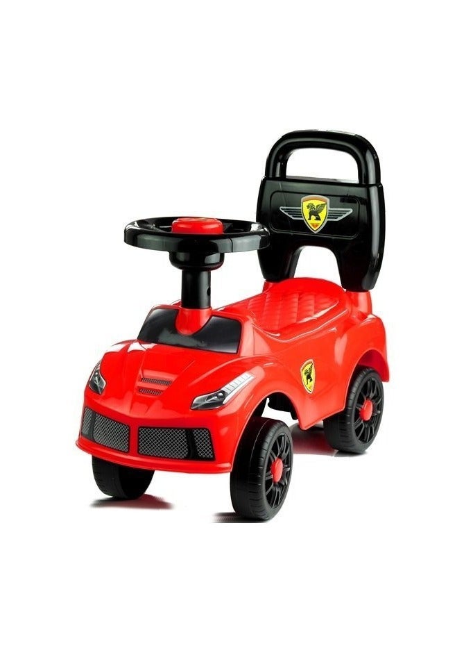 Stylish Red Ride-On Toy Car for Kids with Steering Wheel, Horn, and Fun Stickers – Perfect First Car for Toddlers and Young Children - Image 1