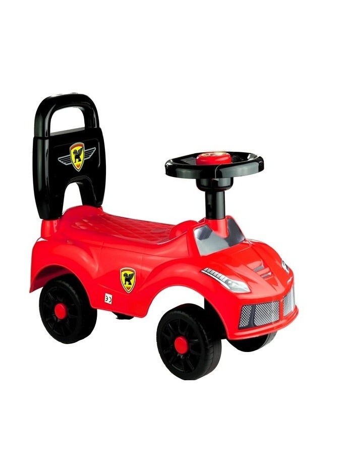 Stylish Red Ride-On Toy Car for Kids with Steering Wheel, Horn, and Fun Stickers – Perfect First Car for Toddlers and Young Children - Image 2