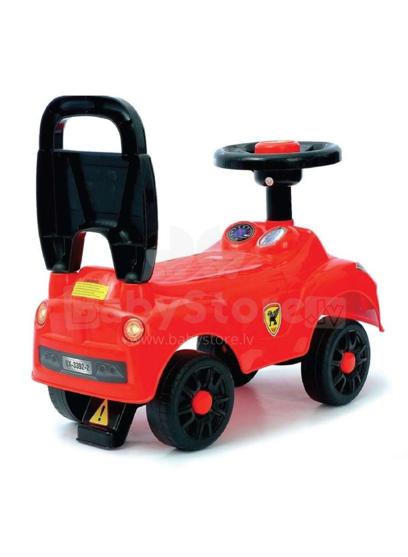 Stylish Red Ride-On Toy Car for Kids with Steering Wheel, Horn, and Fun Stickers – Perfect First Car for Toddlers and Young Children - Image 5