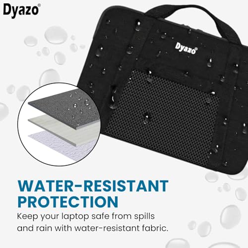 Dyazo 13.3 Inch Laptop Sleeve Bag | Padded Sleeve with Front Mesh Pocket & Handle | Sleeve Case Compatible for MacBook Pro/Air 13 M2 M1, HP, Dell, ASUS, Acer and Lenovo (Black) - Image 2