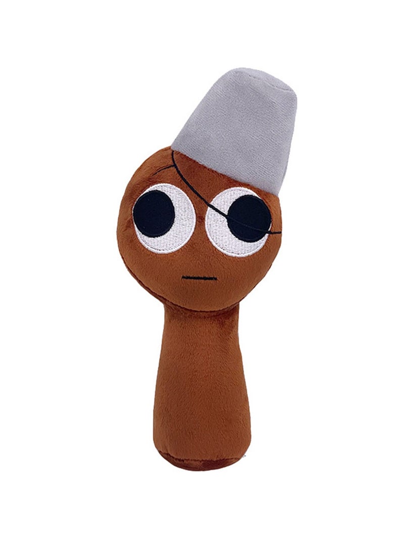 Rhythm Box Sprunki Game Peripheral 20cm Plush Toy, Realistic Cute Soft Plush Doll, Gift for Boys and Girls Game Fans (Brown)  - Image 1