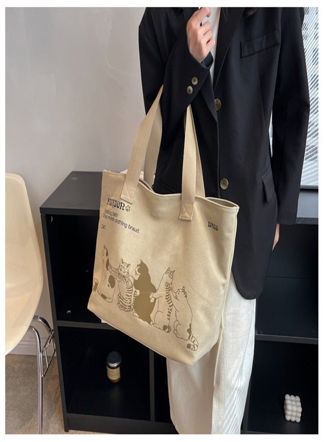 Tote Bag Canvas Large Capacity Shoulder Crossbody Fashion Handbag  - Image 2