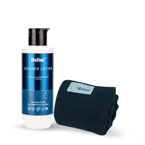 Helios leather tion with Microfiber Cloth | Leather Conditioner & Moisturizer for Shoes, Bags, Jackets, Wallets | Nourishes & Restores Leather Shine – 150 ml (Pack of 1) - Image 1