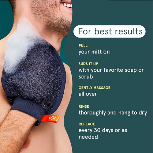 Cleanlogic Sport Exfoliating Face & Body Grooming Mitt, Assorted Colors, 3 Count - Image 2