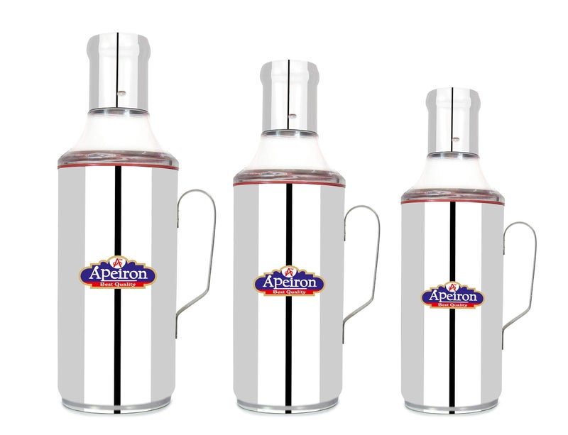 Apeiron Stainless Steel Oil Dispenser with Handle and Nozzle (Set of 3) - Image 4