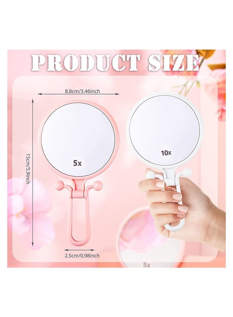 Captaintech 2pcs 1/5X and 1/10x Folding Magnifier Double Sided Magnifying Makeup Mirror - Image 2