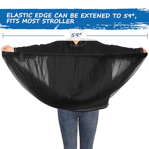 Coldwind Baby Mosquito Net for Stroller, Reusable Bug Net for Stroller, Playards, Pack N Plays and Portable Mini Crib, Portable & Durable Baby Insect Netting, Black - Image 2