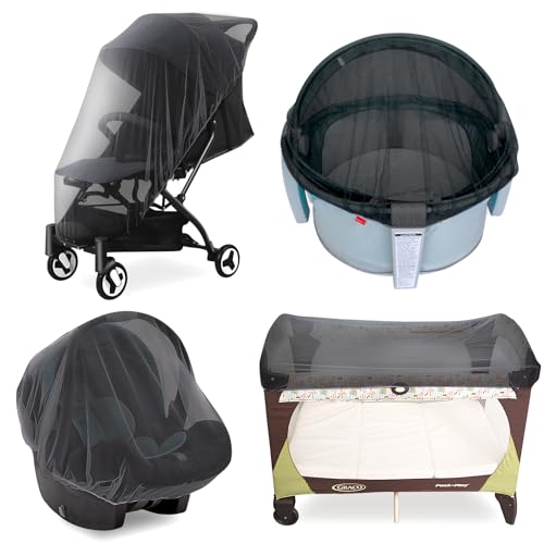 Coldwind Baby Mosquito Net for Stroller, Reusable Bug Net for Stroller, Playards, Pack N Plays and Portable Mini Crib, Portable & Durable Baby Insect Netting, Black - Image 1