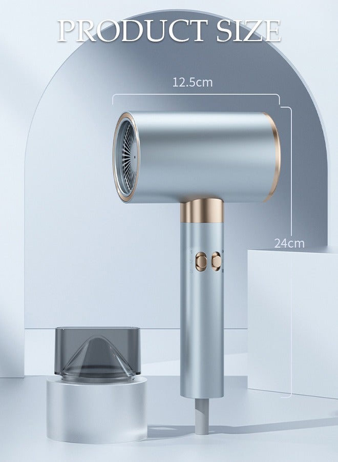 DUNISO Ionic Hair Dryer for Women Men, 5 speeds Fast Drying Low Noise Blow Dryer with 2 Concentrator Nozzle 1 Diffuser Attachments for Home Salon Travel - Image 4