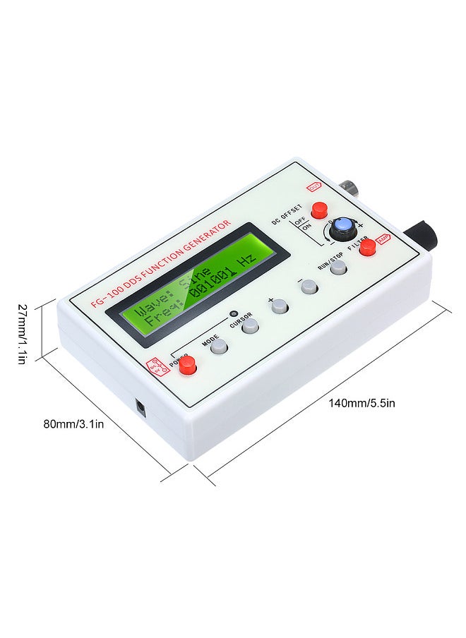 Generic - 1HZ-500KHZ FG-100 DDS Functional Signal Generator Sine Triangle Square Sawtooth ECG Noise Output Frequency Meter Signal Source Module Frequency Counter - Image 1