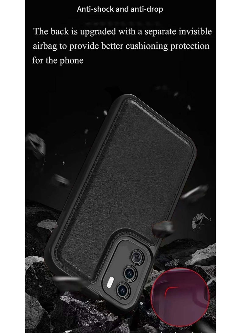 Wtech Oppo Reno12 Pro 5G 2024 Liquid Silicone Stitching Texture Case Cover - Black - Image 4