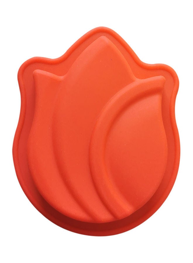 NIBEMINENT Flower Shape Silicone Baking Mould Orange 13.7 x 10.4cm - Image 1