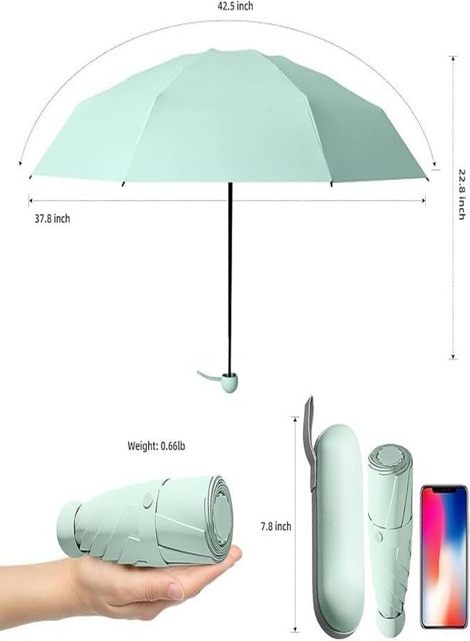 Besque UV Big Size Umbrella for Sun Protection Rain Windproof Strong large 2 fold for men women kids boys girls Perfect Umbrella with cover small case stylish Windproof & Compact UV large size (Light Green) - Image 4