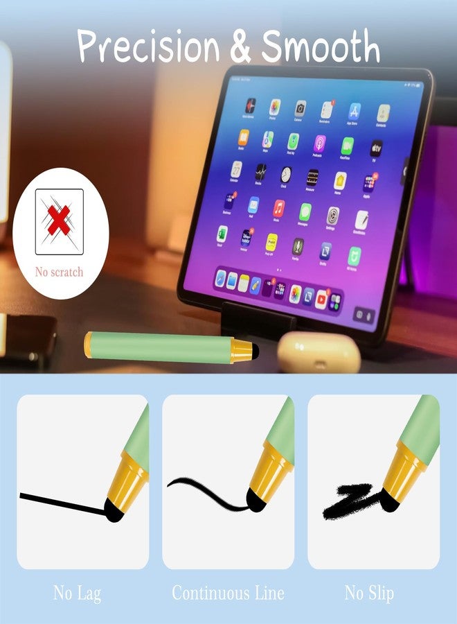أقلام لمس AGREJO مناسبة للأطفال، قلم تلوين لأجهزة iPhone و iPad Air و Mini Pro و Fire HD Kids Tablet و Android Tablet، Dragon Touch - أزرق، وردي، أخضر، بنفسجي، أحمر (عبوة من 5 أقلام) - Image 4