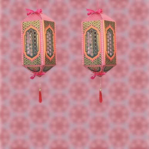 SpecialYou.in SpecialYou® Diwali Decoration for Home Decor with Paper Kandil Wall Hanging Decoration, Akash Kandil for Diwali Foldable, Deepawali Decoration Items- Pack of 2 - Image 5