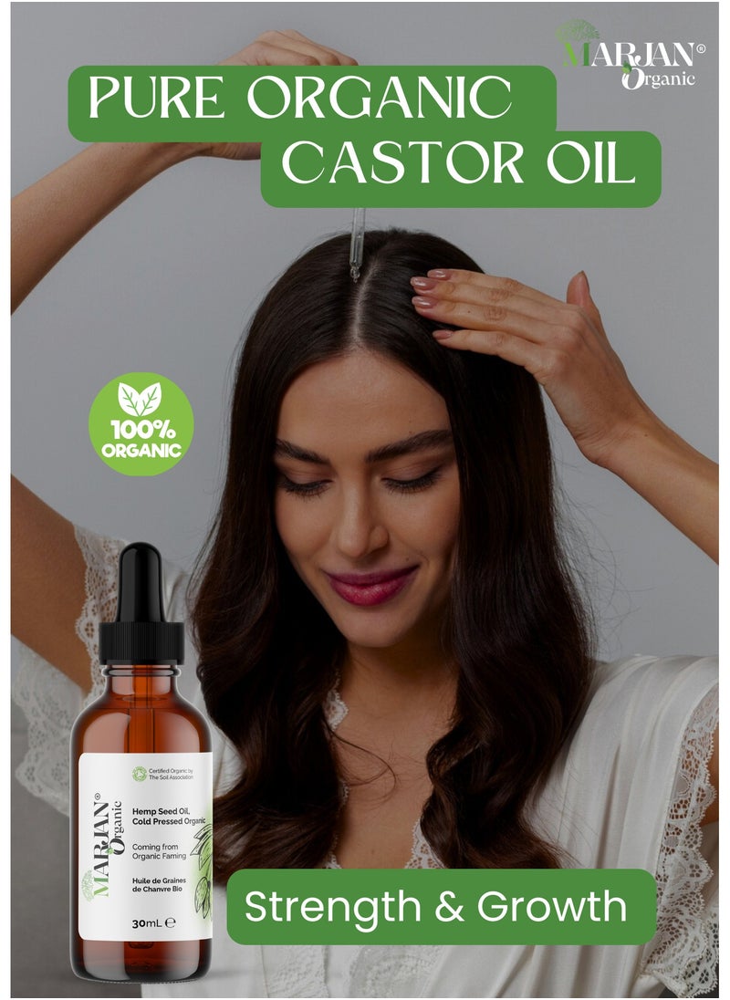 MARJAN ORGANIC Castor Oil (Castor Seed) 10ml - Certified Organic - 100% Pure Cold Pressed - Nourishing Hair, Skin & Nail Treatment - Eyelash & Eyebrow Growth Serum - Promotes Hair Growth & Conditions  - Image 4