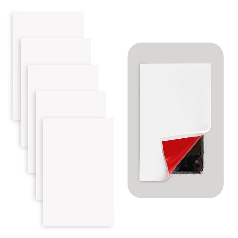 Rubber Bond Self-Adhesive Rubber Wall Outlet Cover Plate 5 Pack - Easy to Apply Peel & Stick Drywall Hole Patch - 5x3 Inch Screwless Blank Wall Plate Cover - Premium Rubber Wall Hole Cover (White) - Image 1