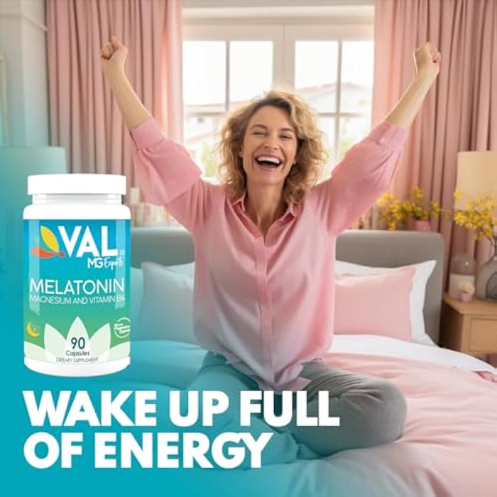 VAL Mg Experts Melatonin 3mg with Vitamin B6 & Magnesium | 90-Day Supply | Sleep Support & Healthy Circadian Rhythm | Non-GMO, Gluten-Free, Antioxidant Formula - Image 5