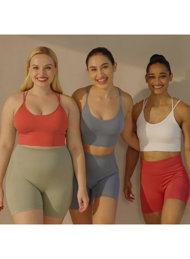 Evercute Cross Back Sport Bras Padded Strappy Criss Cross Cropped Bras for Yoga Workout Fitness Low Impact, Black, White, Blue, Green,raspberry Red, XXL - Image 2