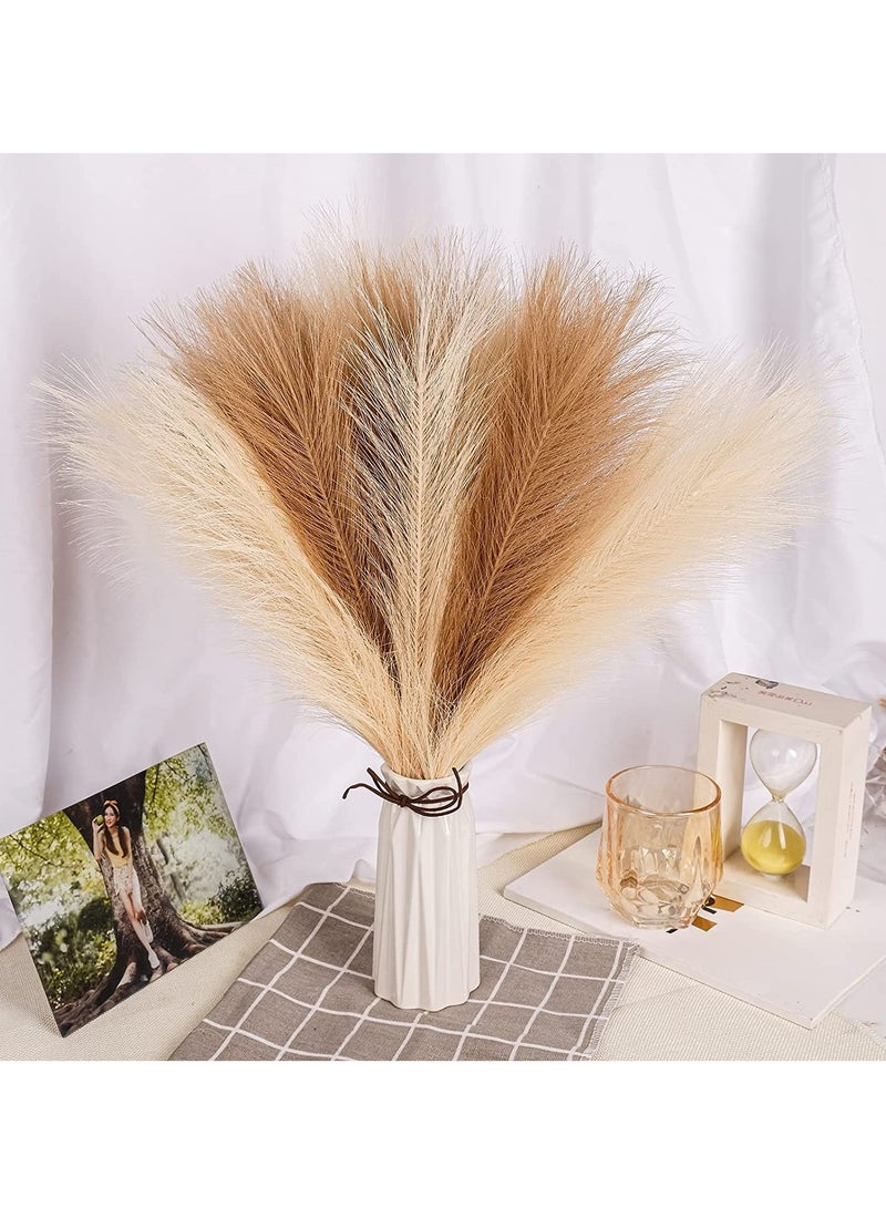Excefore Pompas Floral Pampas Grass Decor Tall-Faux Artificial Dried Large flower bouquet 18”-8 Pcs - Image 1
